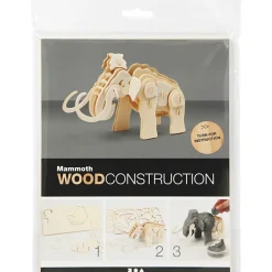 Construcción de madera para ensamblar mamut 3D