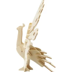 Construcción de madera para ensamblar pavo real 3D