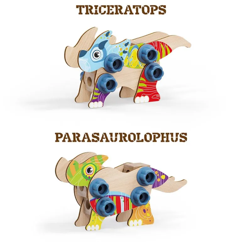 Construcción dinosaurios madera Play Bio 24 pzas