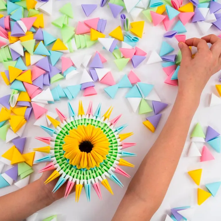 Construcción Gami Pink figuras 3D 500 piezas