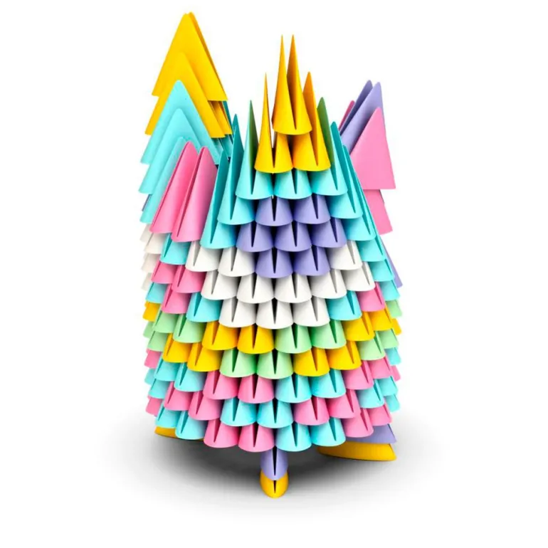 Construcción Gami Pink figuras 3D 500 piezas