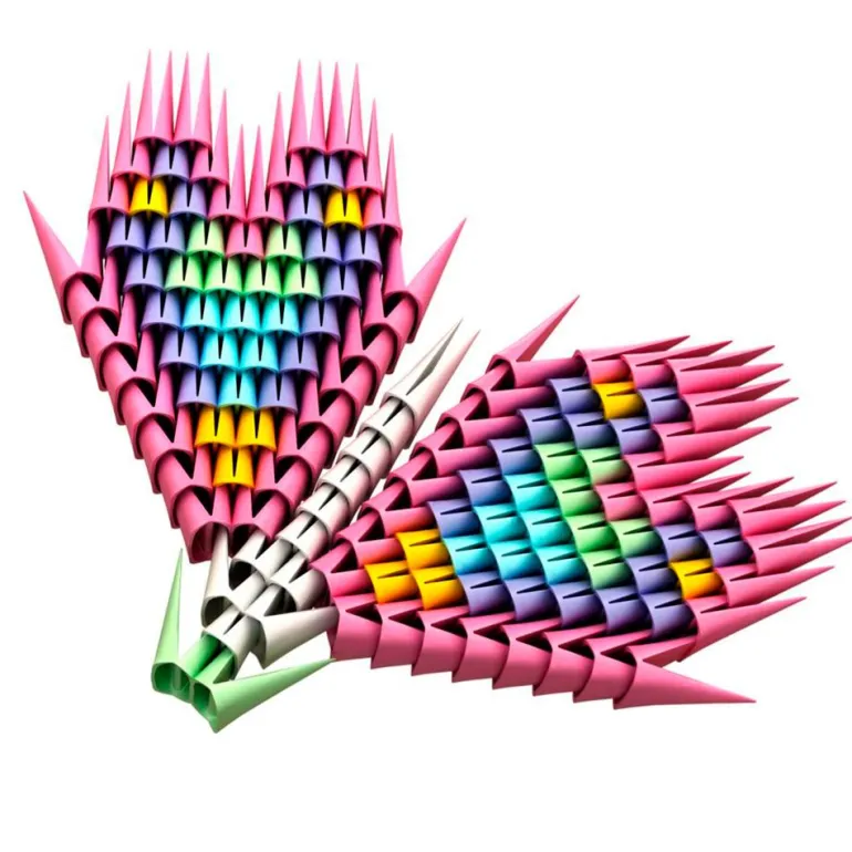 Construcción Gami Pink figuras 3D 500 piezas