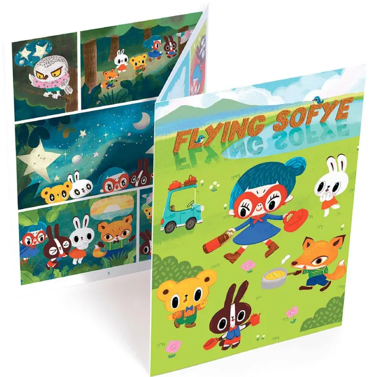 Crea cómic con calcomanías Flying Sofye