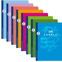 Cuaderno A4 cuadrovía 2,5mm. 50 hojas tapa cartoncillo plastificado colores surtidos