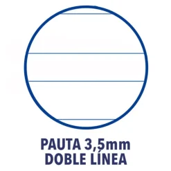 Cuaderno A5 pauta 3,5cm 48hojas tapa plástico