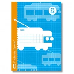 Cuaderno cuarto cuadrovía 2,5mm. 30 hojas tapas cartoncillo plastificado