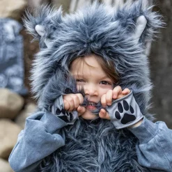 Disfraz lobo 3-4 años sudadera con capucha y guantes