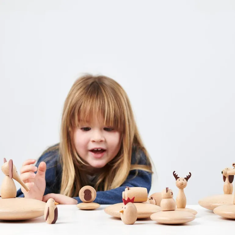 Figuras animales de madera 10 piezas