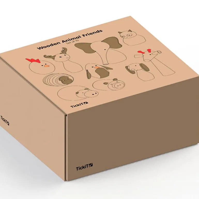 Figuras animales de madera 10 piezas