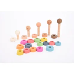 Figuras personas de madera para enroscar 25 piezas