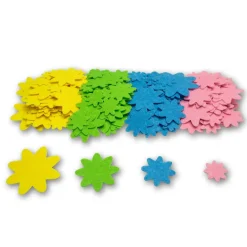 Flores de fieltro adhesivas 150 piezas