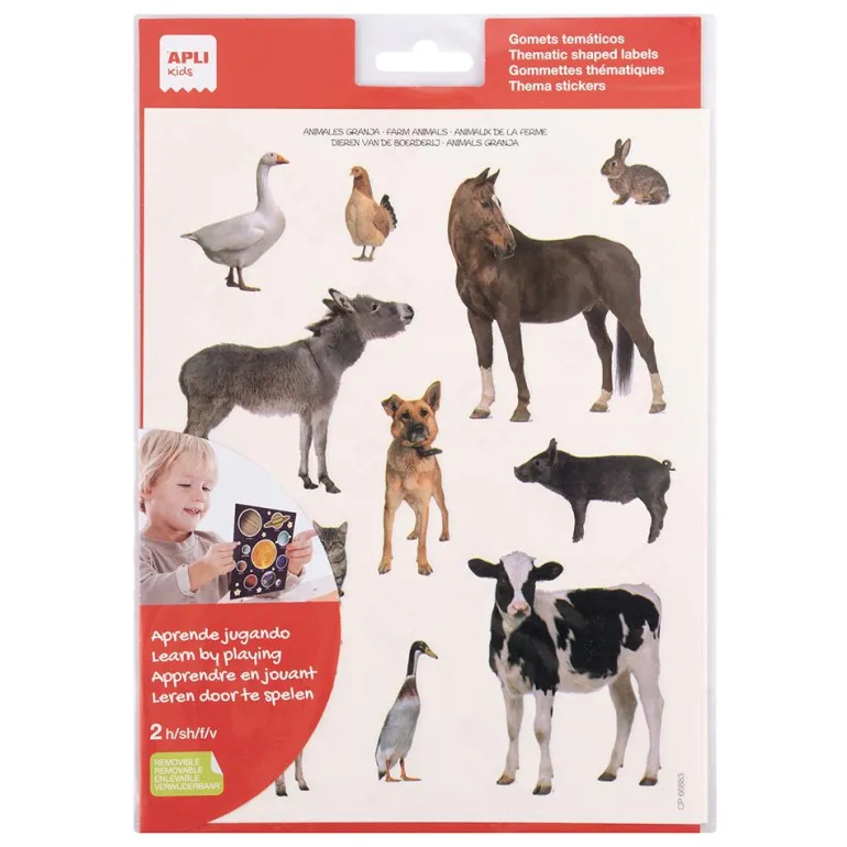 Gomets animales de granja 2 láminas