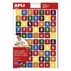 Gomets cuadrados números 3 láminas