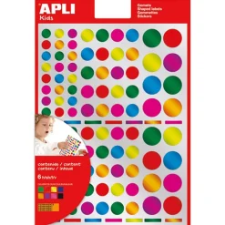 Gomets redondos colores metalizados 6 láminas