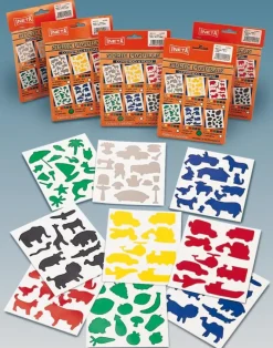 Gomets siluetas animales salvajes 6 láminas