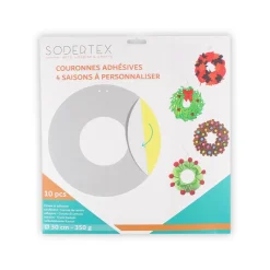 Guirnalda corona adhesiva 30cm set 10 unidades para decorar con colgador