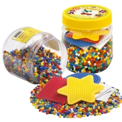 Hama Midi: bote 4000 perlas y 3 plantillas colores surtidos