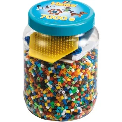 Hama Midi: bote 7000 perlas y 2 plantillas colores surtidos