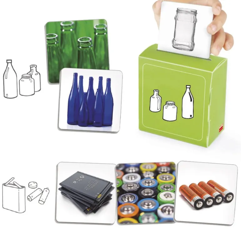 Juego de asociación Separar y reciclar