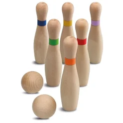 Juego de bolos madera. Cayro