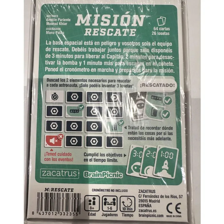 Juego de cartas Misión rescate