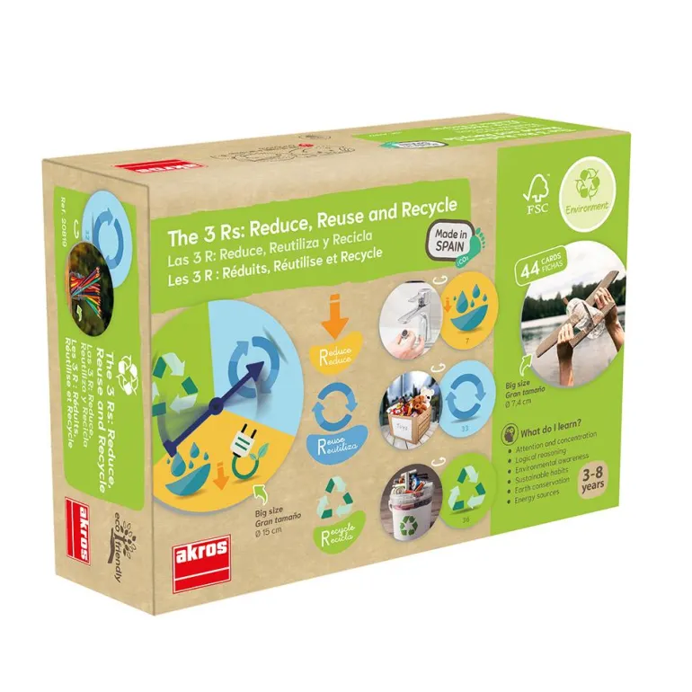 Juego de clasificación Las 3 R: reduce, reutiliza y recicla