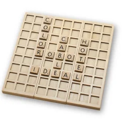 Juego de mesa Forma palabras madera en caja metal