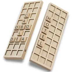 Juego de mesa Forma palabras madera en caja metal