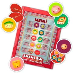 Juego de mesa Sushi Go gira y come dim sum.