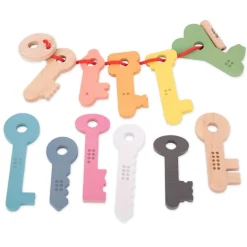 Llaves de madera de colores para contar del 0 al 10