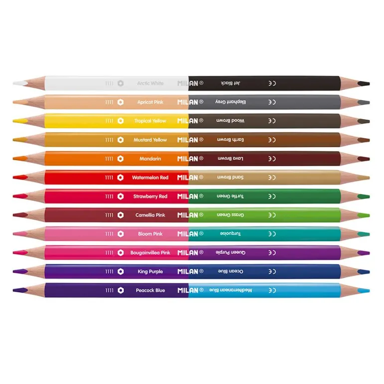 Lápiz bicolor triangular 12 unidades Milan