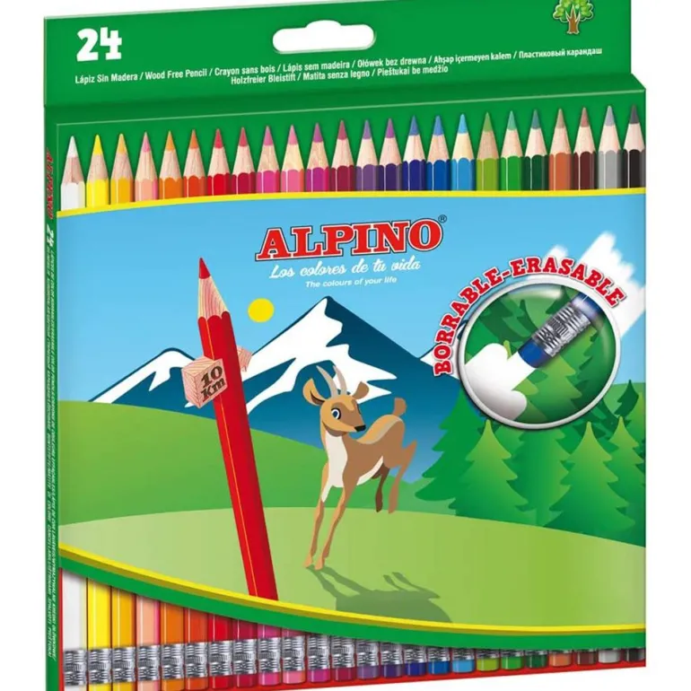 Lápiz color Alpino borrable 24 colores
