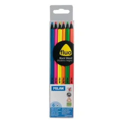 Lápiz color fluorescente 6 colores Milan
