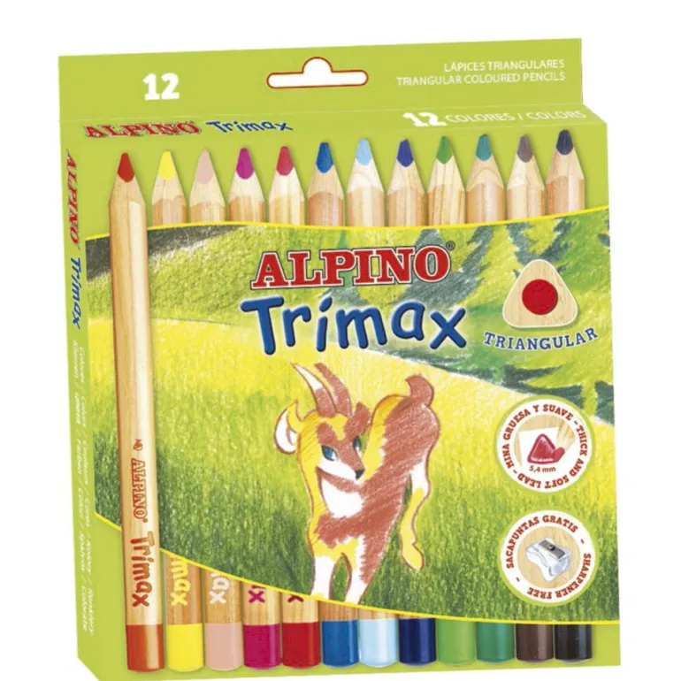 Lápiz color Trimax grueso 12 colores Alpino
