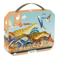 Maletín puzzle panorámico dinosaurios 100 piezas