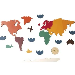 Mapamundi madera puzzle