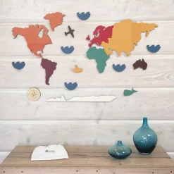 Mapamundi madera puzzle