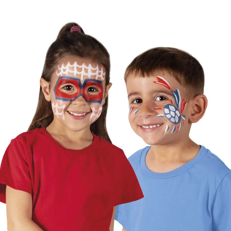 Maquillaje barra 3 colores: azul, rojo, blanco