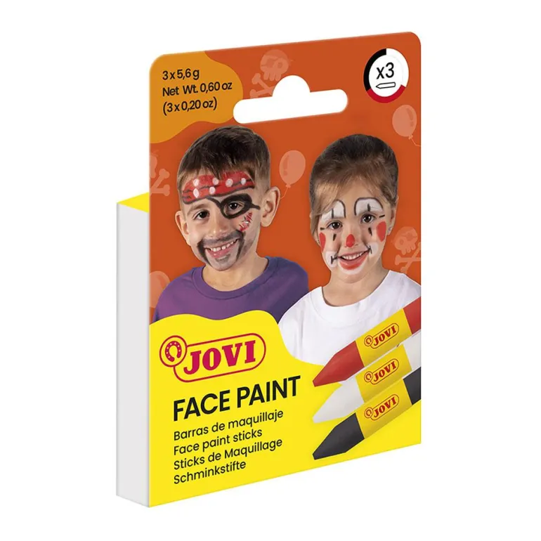 Maquillaje barra 3 colores: rojo, negro, blanco