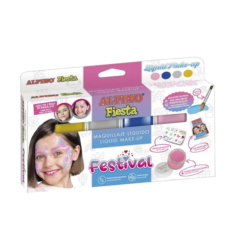 Maquillaje líquido 4 colores con pincel Festival Alpino