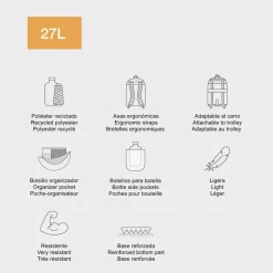 Mochila triple Oslo Desert 41x28x16,5cm reciclado