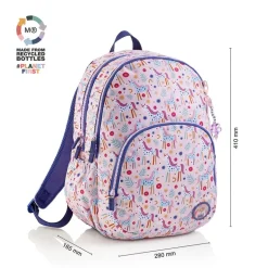 Mochila triple Oslo unicornio. 41x28x16,5cm.