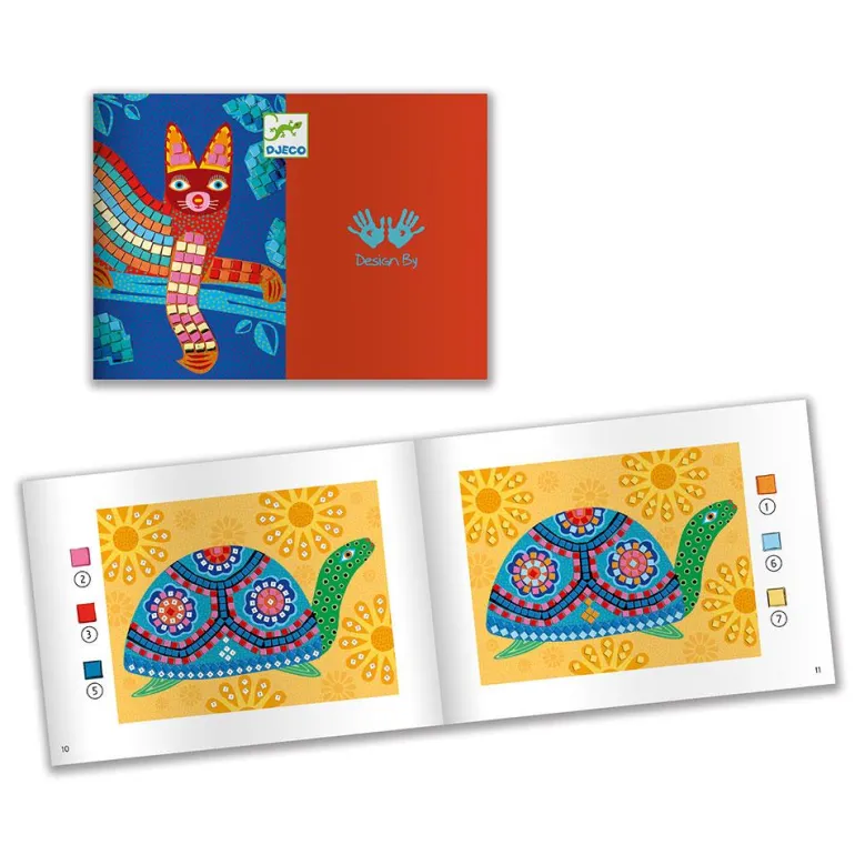 Mosaicos gato y tortuga