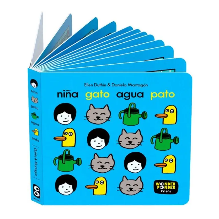 Niña, gato, agua, pato