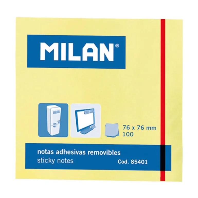 Notas adhesivas 76x76 amarillo 100 hojas