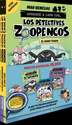 Pack Aprende a leer con Los Detectives Zoopencos 7, 8 y 9, letra mayúscula