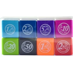 Pack de 8 sellos entintados monedas euro
