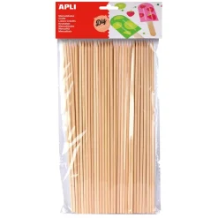 Palo redondo pincho madera natural 20 cm 3mm grosor blíster 50 unidades