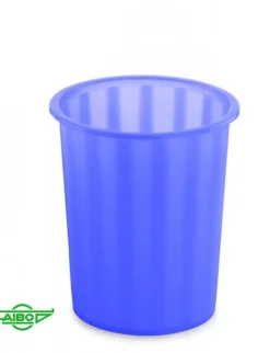 Papelera de plástico azul translúcido