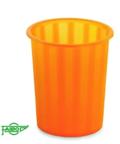 Papelera de plástico naranja translúcido